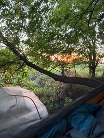 Sunrise view from tent